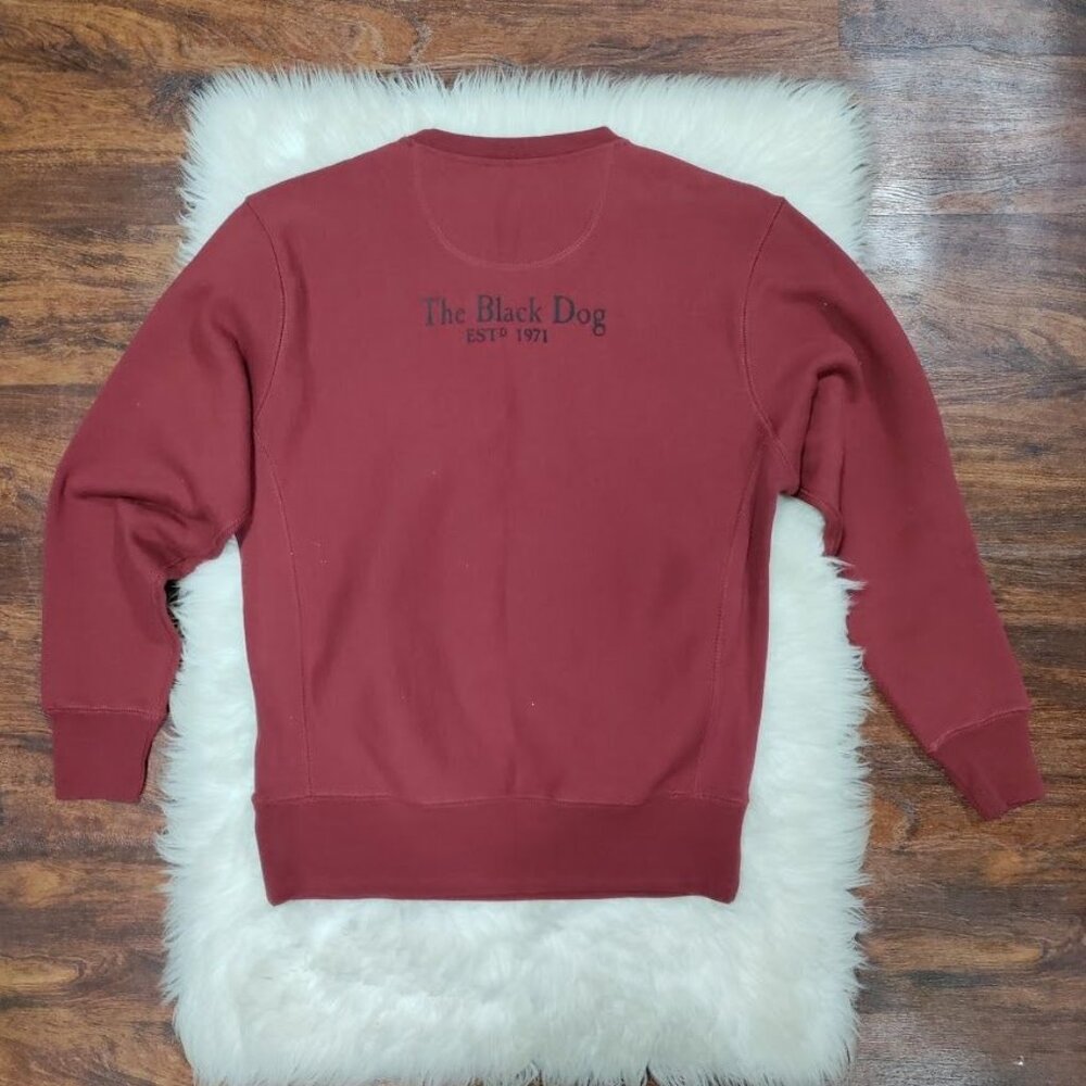 NWT The Black Dogs Mens XS Classic Heavyweight Crew Neck Graphic Sweatshirt Burg - Picture 6 of 13